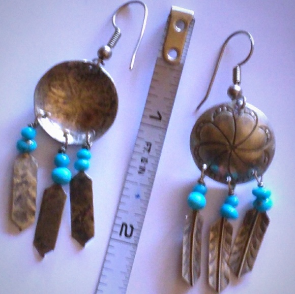 VTG 925 Southwestern N.A. Turquoise Silver  Concho - Picture 6 of 8